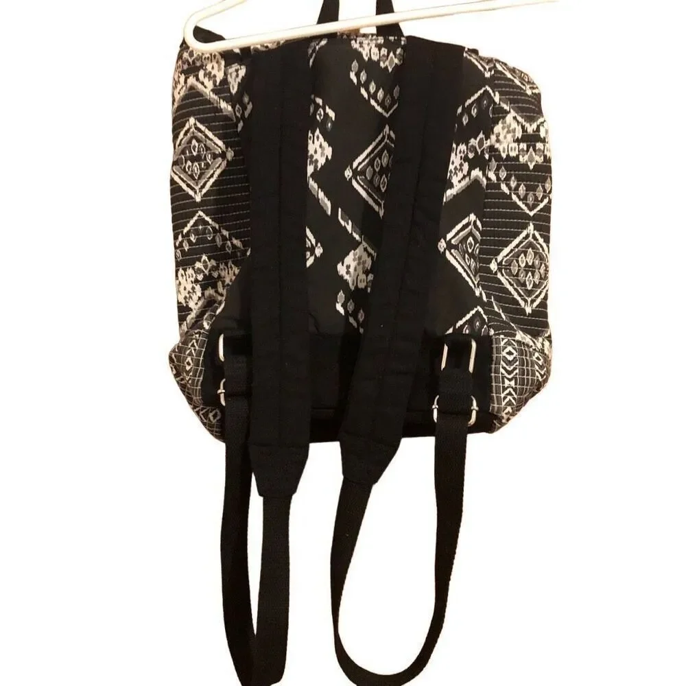 No Boundaries Boho Quilted Backpack Front Snap Pockets Inner Drawstring Closure